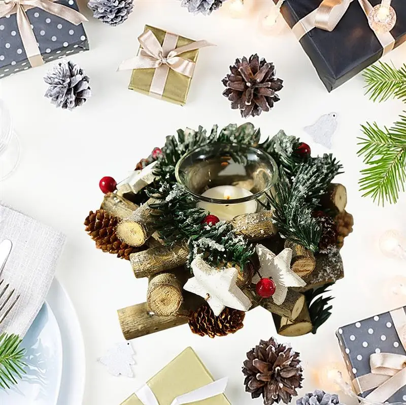 Новинка Рождественская подставка для свечей ретро венок рождественские