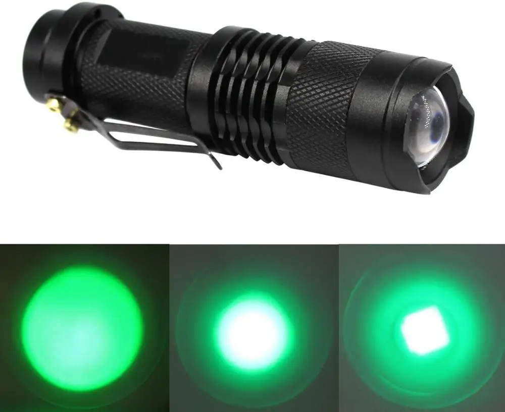 Portable LED Flashlight Green/Blue/Red Light Mini Torch Q5 Hand Camping Hunting | Лампы и освещение