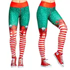 2021 новый стиль, женские рождественские леггинсы, высокая талия, рождественский стиль, узоры, нижняя часть, полная длина, штаны