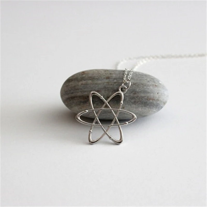 Серебряный атомный нейрон Мензурка научная бижутерия женское химическое