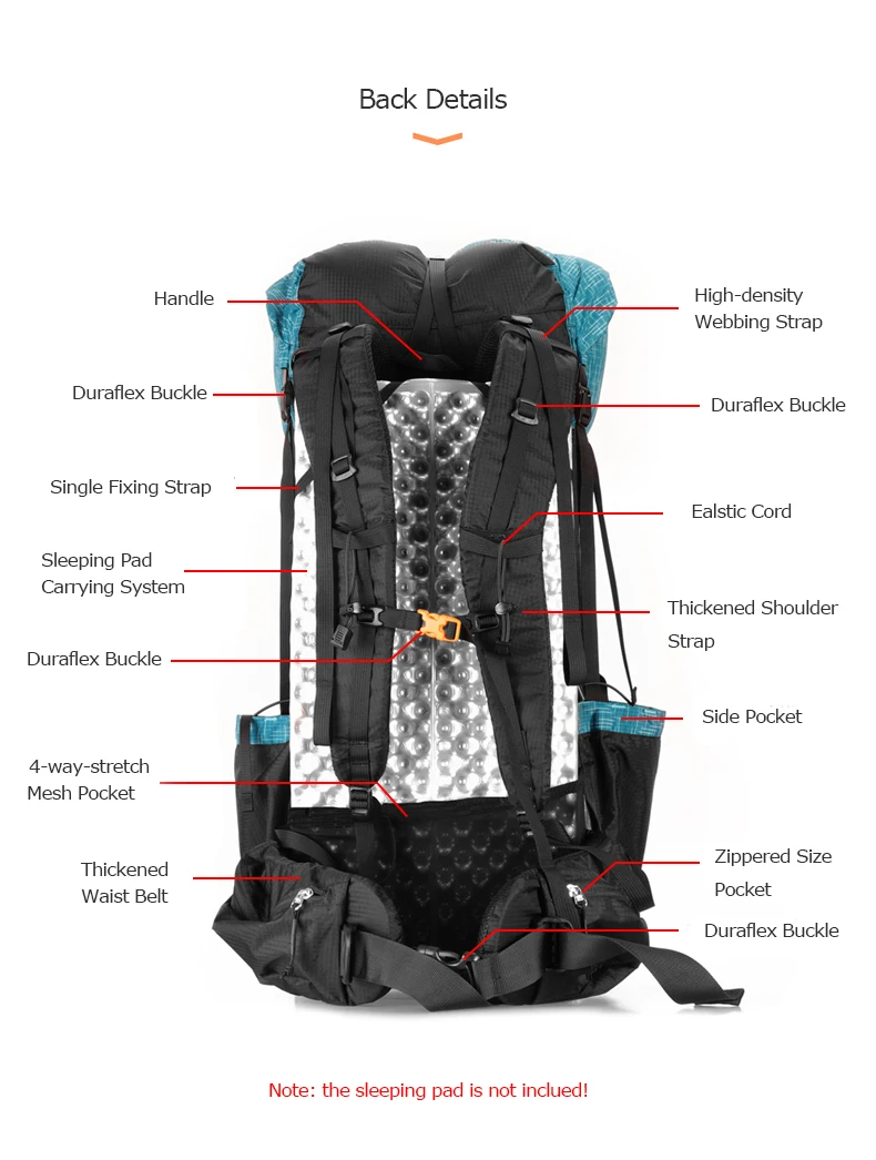 3F UL gear 45L для мужчин и женщин легкий туристический рюкзак дорожная сумка для активного Треккинга Альпинизма кемпинга