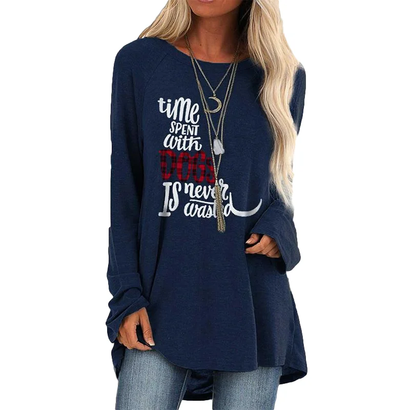 

2020 Casual Autumn Women Print Letter Long Sleeve T Shirt O Neck Harajuku Tee Ladies Tops Y1409A