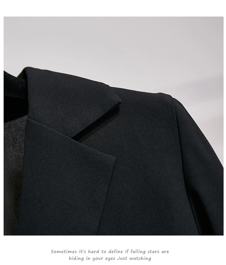 Женский осенний Черный Длинный блейзер с вырезами размера плюс пальто для