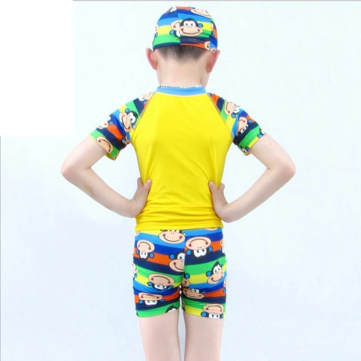 

Children's split body swimsuit boys and girls cartoon hot spring sunscreen swimsuit with matching cap