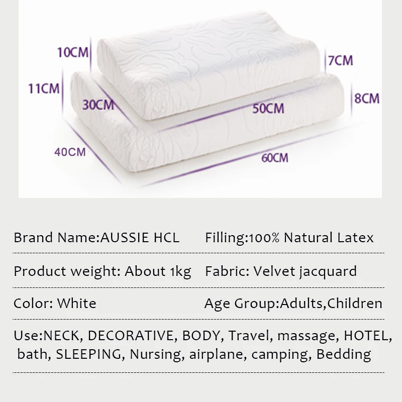 Чистая натуральная латексная подушка Массажная для шеи из Шри-Ланки кровати с