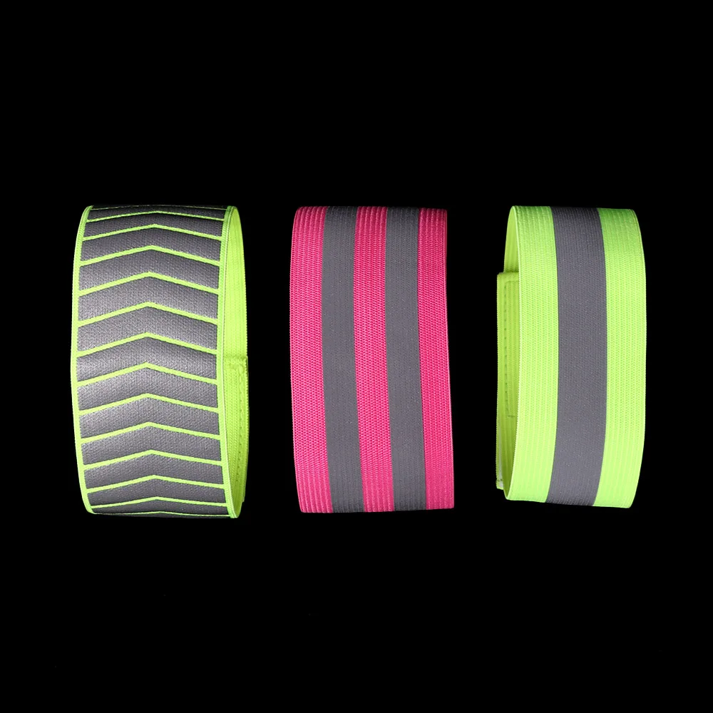 1Pc Cycling Reflective Strips Warning Armband Reflector Wristband Bicycle Bind Strap Pants Hand Leg Sport Tape Bike Safety Alert |