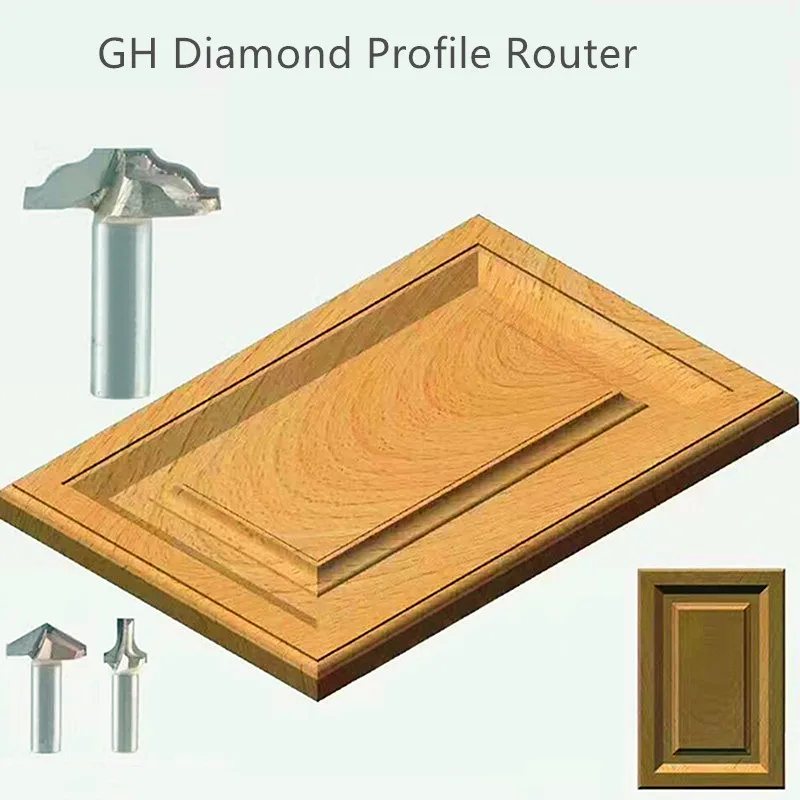 

Woodworking tools diamond T slot cutter V Cabinet Door Profile Carving router bit carbide Shank wood engraving End mill blade