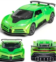 132 new bugatti 110th anniversary edition supercar model toy alloy die cast with pull back sound light sports car kids toys