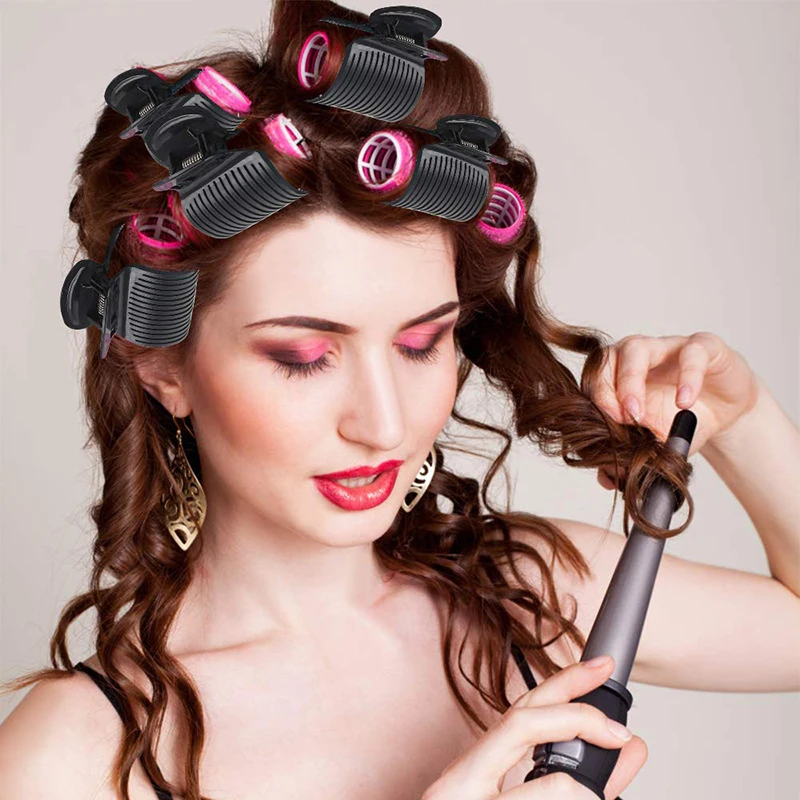 

12pcs Hair Care Rollers Hair Roots Natural Fluffy Hair Clip Sleeping No Heat Plastic Hair Curler Twist Hair Styling Diy Tool NEW