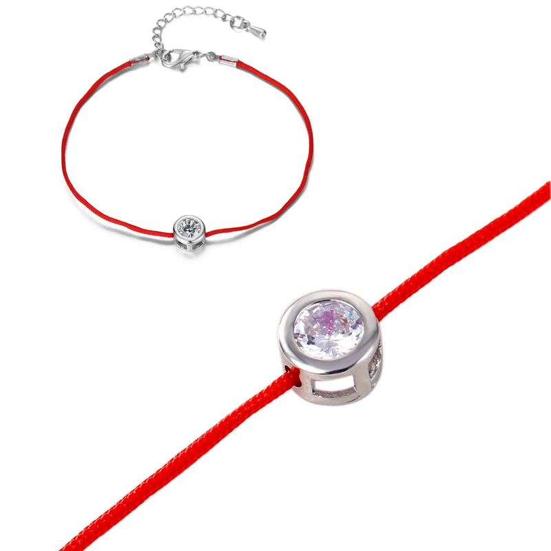 

Charm Crystal Zircon Bracelet For Women/Men Red String Handmade Fashion Jewelry Accessorie Valentine's Day Gift