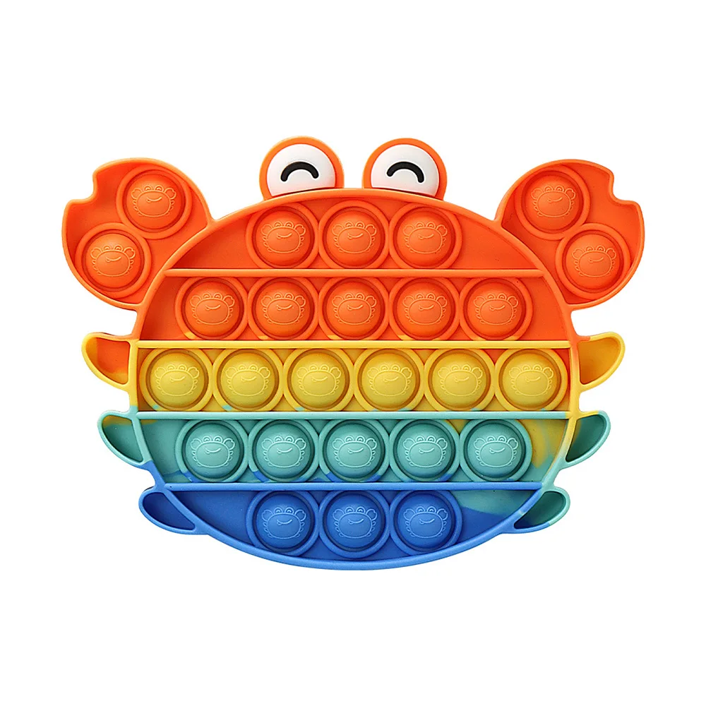 Arco Iris nuevo cangrejo marisco Fidget juguete de burbuja de estr&eacute;s sensorial juguete alivio Anti-estr&eacute;s Simple juego AntistressToys los ni&ntilde;os-0