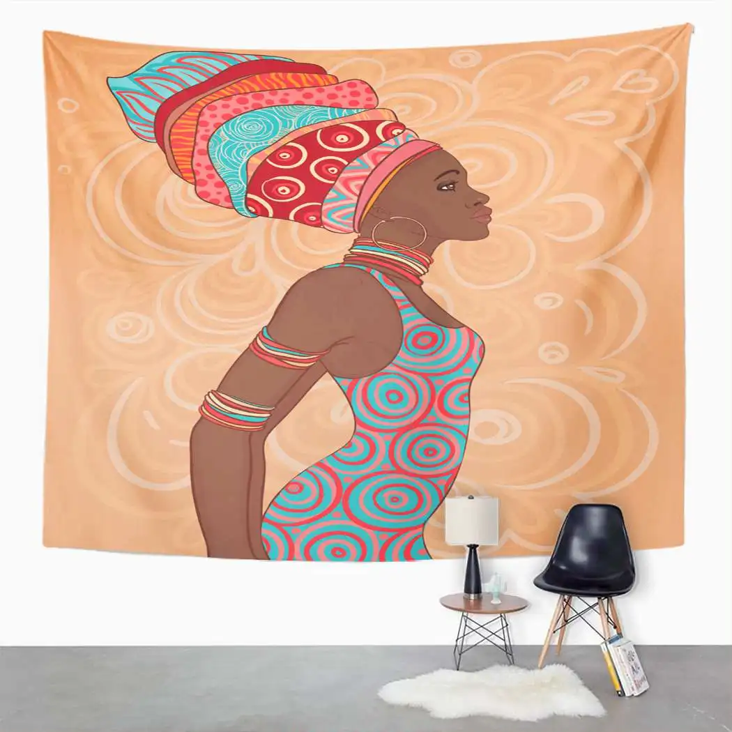 

Pretty Tapestry African Woman Tapestry For Bedroom Room Decor Wall Hanging Wall Art Tapestry Picnic Mat Beach Towel Bed Cover
