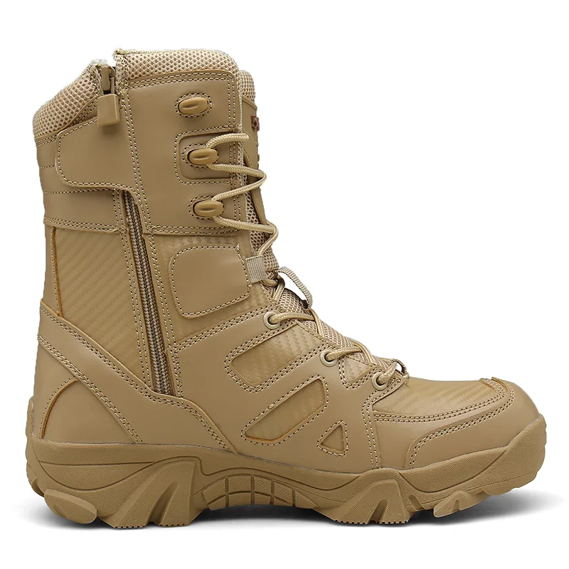 

Men High Quality Brand Military Leather Boots Special Force Tactical Desert Combat Men's Boots Outdoor Shoes Ankle Boots