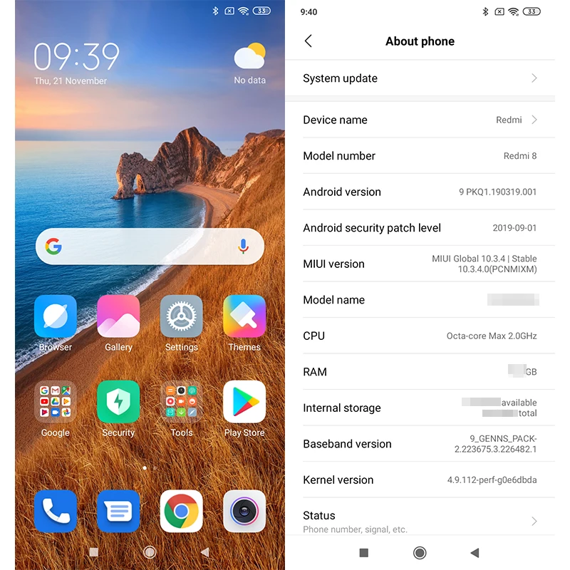 Глобальная прошивка Xiaomi Redmi 8 пикселей 3 Гб оперативной памяти 32 ГБ ROM мобильный