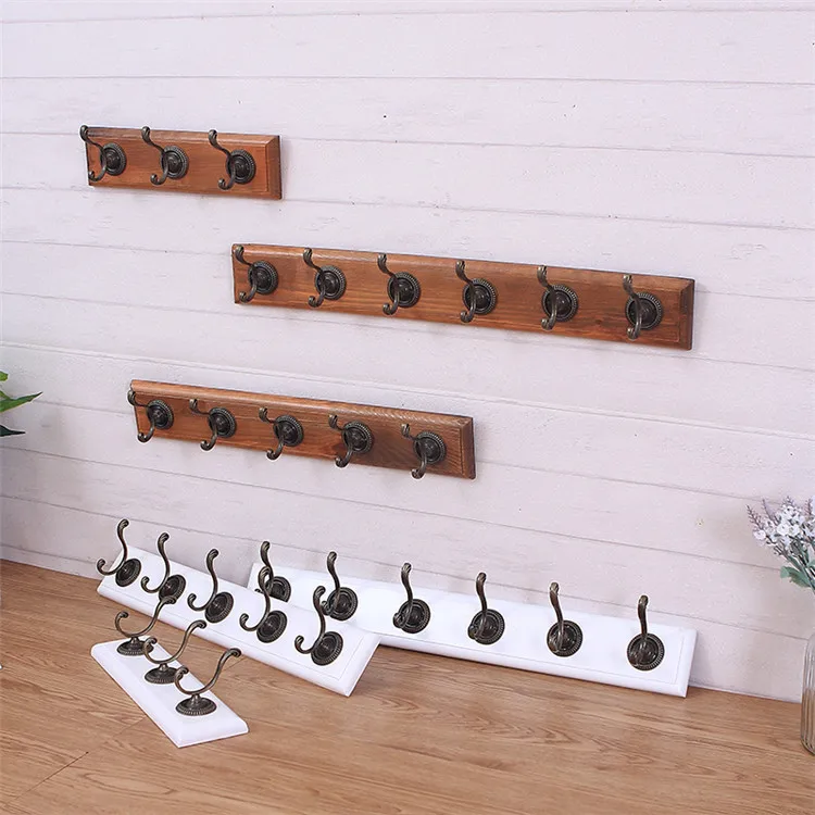 

European Style Wall Hangers Clothes Home Coat Hook Wall Creative Fairy-Tale Fitting Room Clothes Hook Hang Solid Wood Vintage Ho