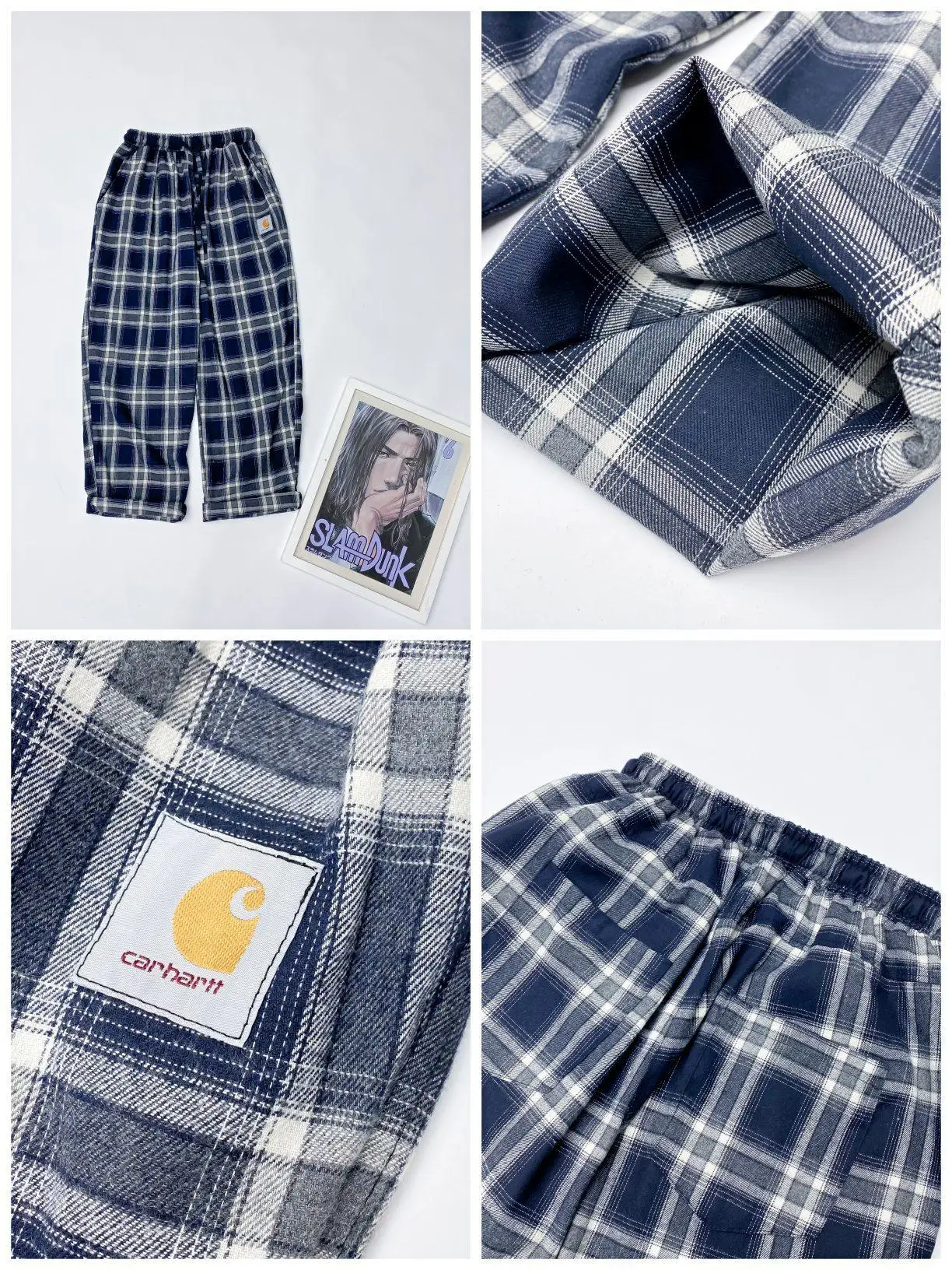 

20211 Spring And Autumn Japanese Men's Fresh Straight Pants Korean Fashion Loose Plaid Wide Leg Casual Pants