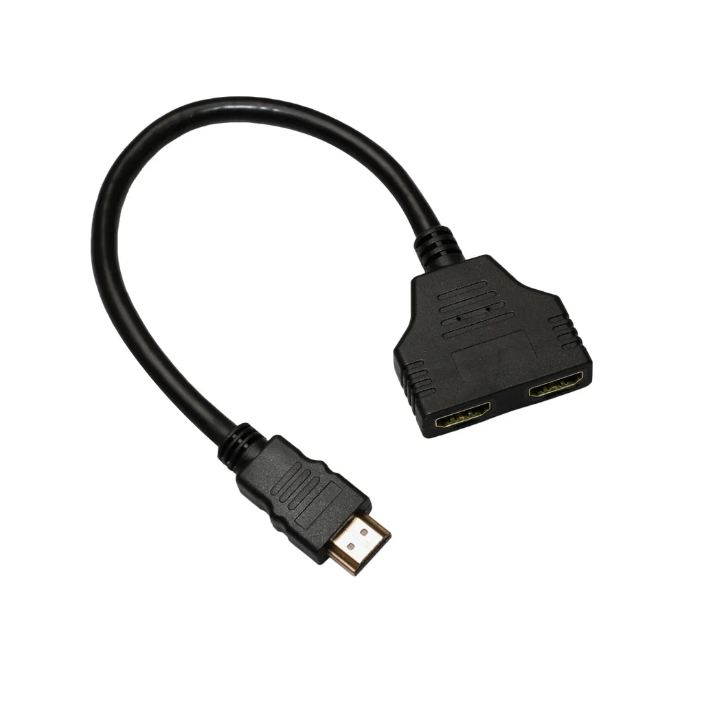 

Gold Plated 0.3m 3D 1080p 1.4 HDMI-compatible HD Cable, One Male and Two Female HDMI, Divided Into Lines