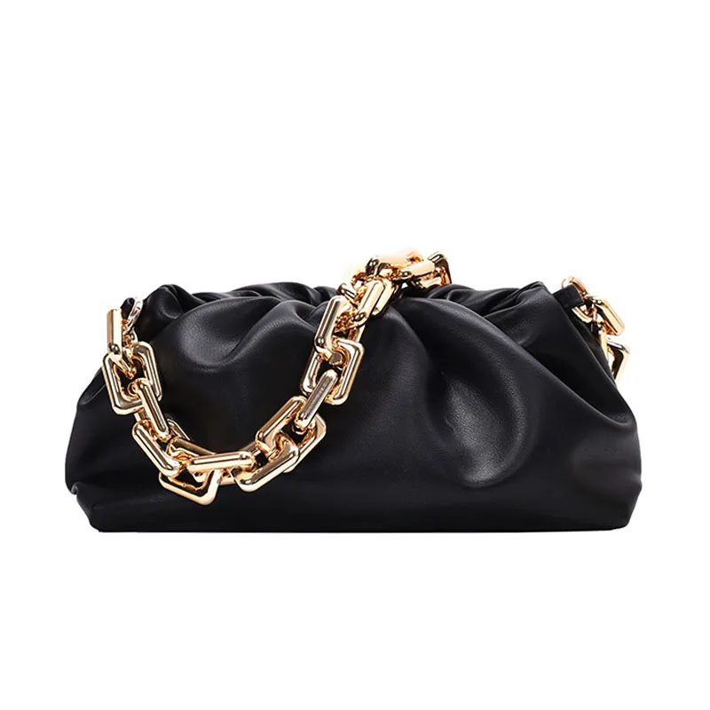 

Luxury Thick Gold Chains Cloud Bags for Women 2021 Fashion Soft Leather Women's Designer Handbags Trend Crossbody Shoulder Bag