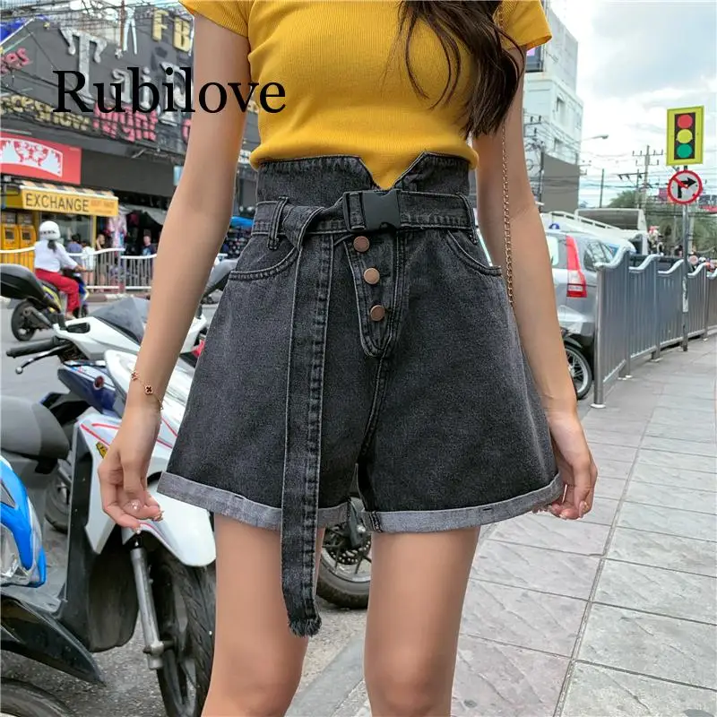 

Summer Women's Denim Shorts Harajuku Retro High Waist Cute Casual Loose Shorts Plus Size Fitness Women's Clothing