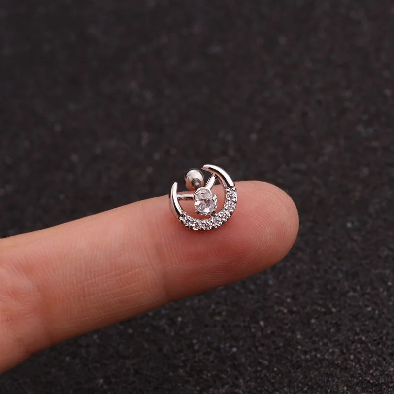 

1 PCS Easy To Put On Ear Popular Rose Gold Color CZ Hoop Earring Daith Tragus Helix Lobe Piercing Jewelry New