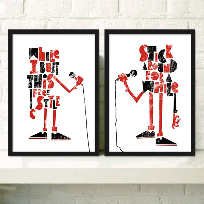 RuoGuan абстрактный персонаж Холст Картина микрофон плакаты принты настенные