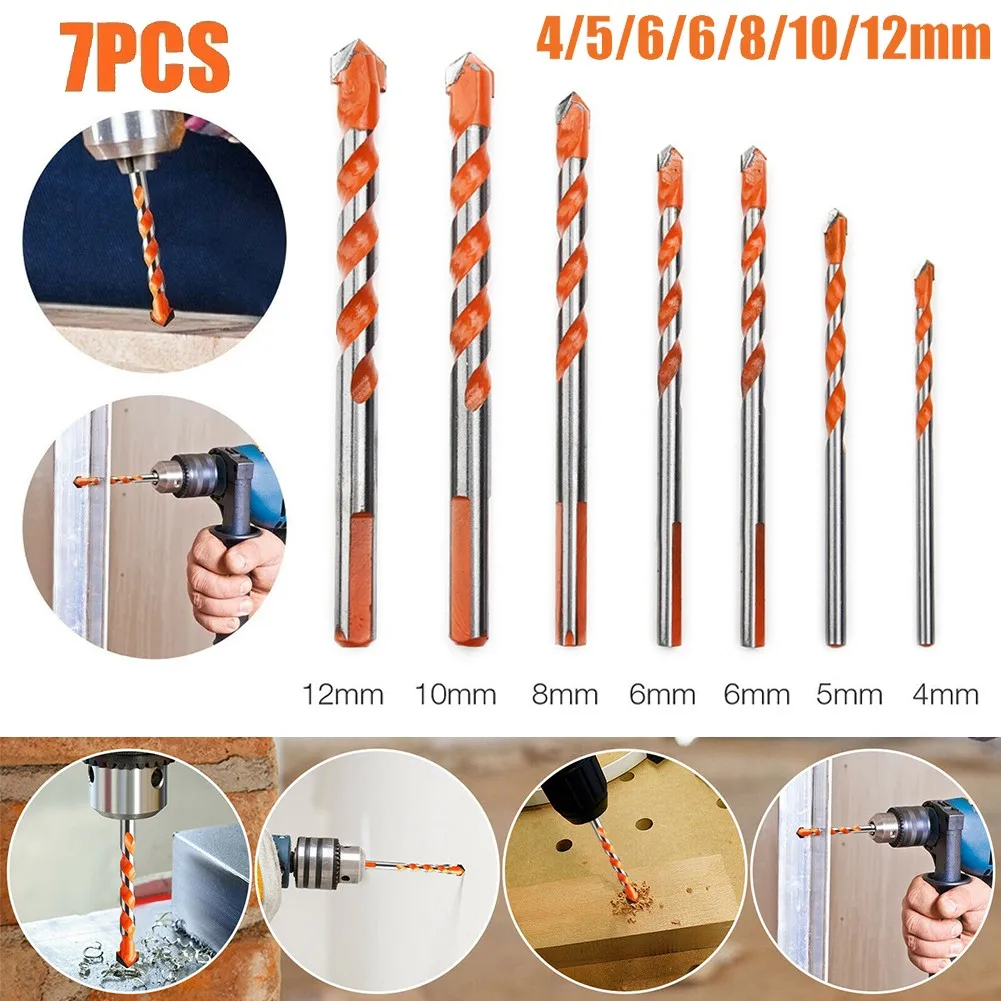

7pcs Multifunctional Alloy Tile Drill Bit Ceramic Glass Punching Hole Working New And High Quality Opener for Wall