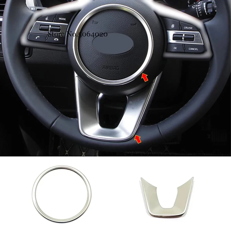 

Stainless steel For KIA Ceed 2018 2019 Accessories Car steering wheel button Sticker Decoration Cover Trim styling For KIA Forte
