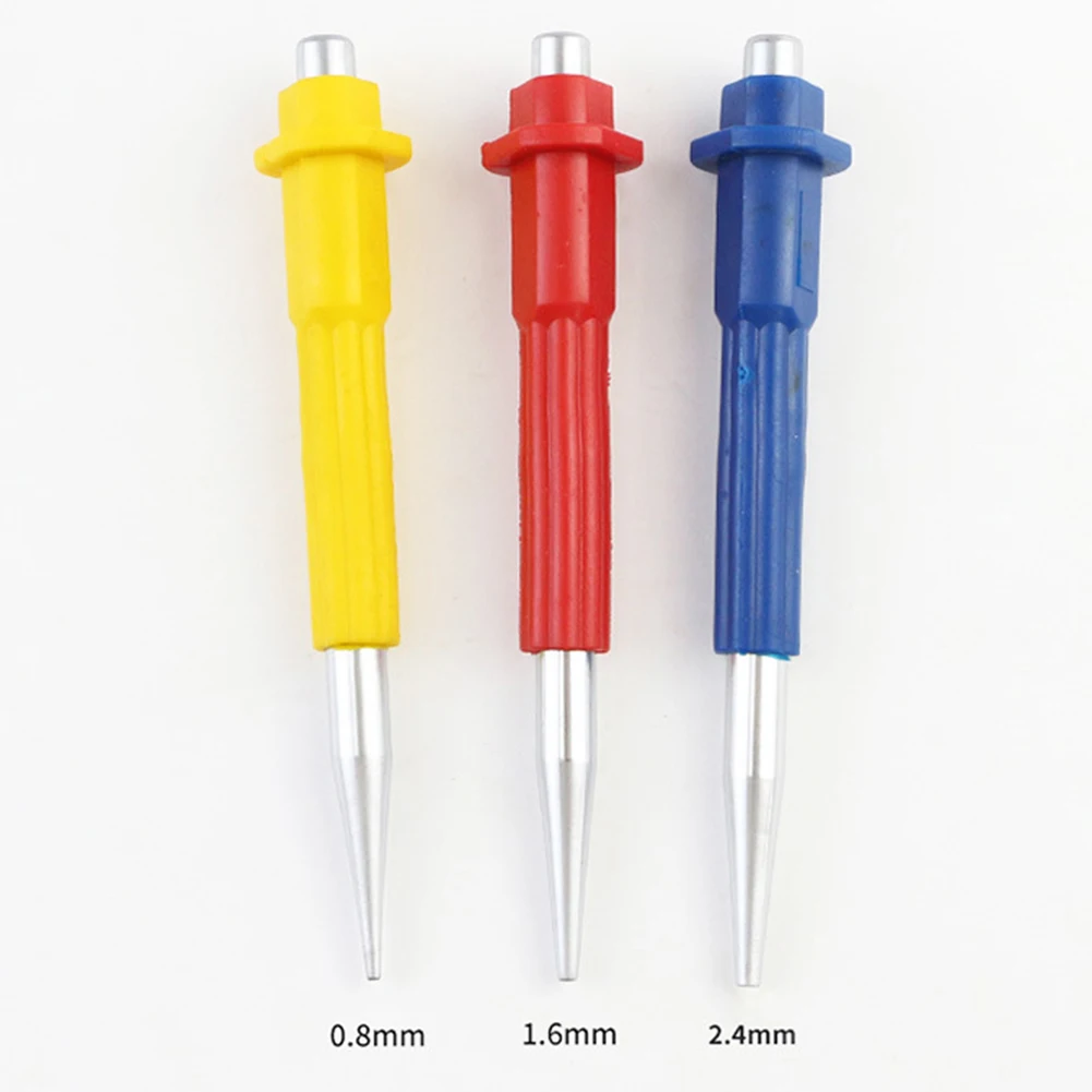 

3pcs Non Slip Alloy Steel Nail Punch Set Cone Woodworking Portable Durable Drill Handheld Home DIY Center Hole Positioning Mark