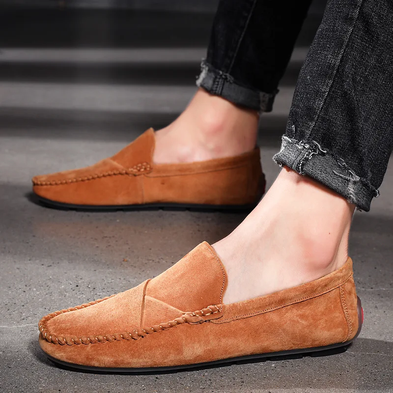 

New Arrival Spring Autumn Men's Cow Suede Driving Shoe Man Leisure Casual Shoes Loafers Men Casual Shoes Size 38-48