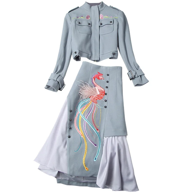 Новинка зимний женский комплект длинный рукав воротник-стойка короткая куртка