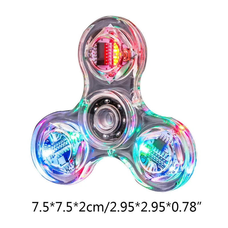 

Transparent LED Light Fidget Spinner Hand Top Spinner EDC Spiner Kids Adult Toy R7RB
