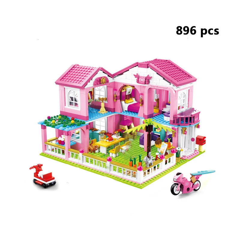 House Villa Architecture Cottage Model Building Blocks bricks Friends for girl Beach Hut Modular Home Village creative city shop | Игрушки и