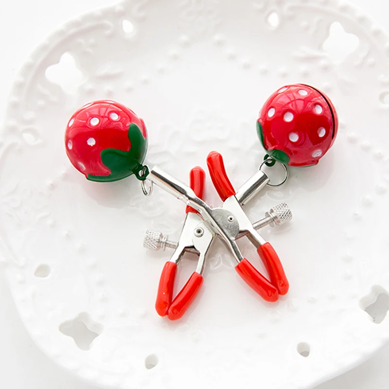 1 пара Колокольчик в виде клубники зажимы для сосков флирт поддевание секс