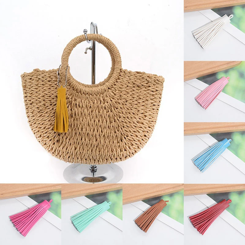 

Leather Tassel Pendant DIY Accessories Parts Beads For Key Chains Charming Pendant 7cm Colorful Keychain