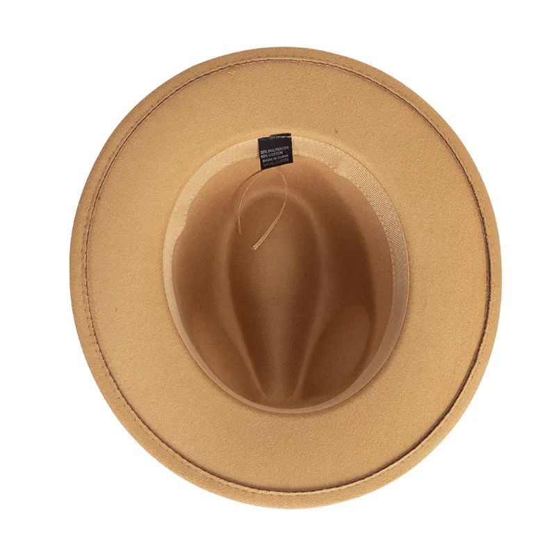 Шляпа верблюжьей расцветки шляпа с широкими полями Мужская джазовая церковная