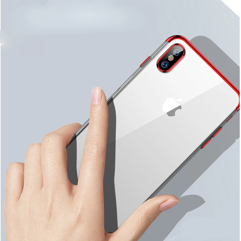Цветной ультратонкий ударопрочный чехол для iPhone 6 6S 8 7 Plus X 6Plus мягкий из ТПУ