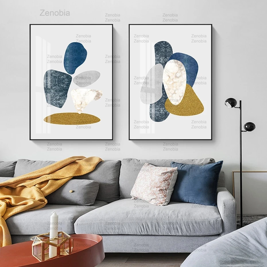 Современная Абстрактная Геометрия холст картины Мрамор текстурой настенные