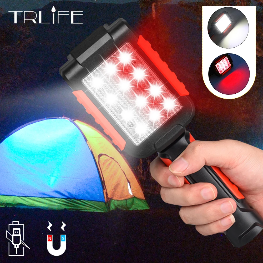 Магнитный светодиодный фонарик Перезаряжаемый USB Рабочий инспекционный