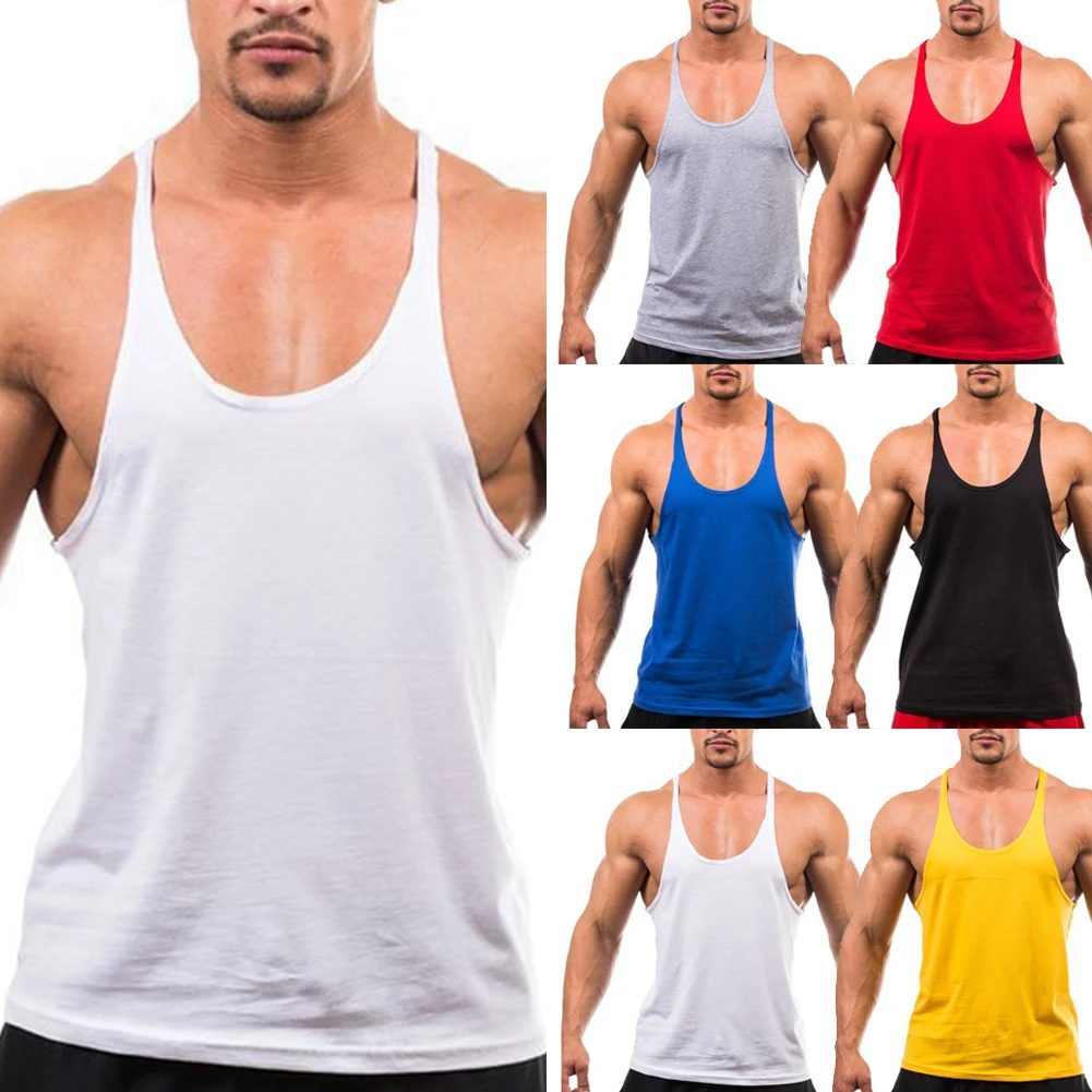 Майка Мужская Спортивная однотонная майка для фитнеса рубашка без рукавов