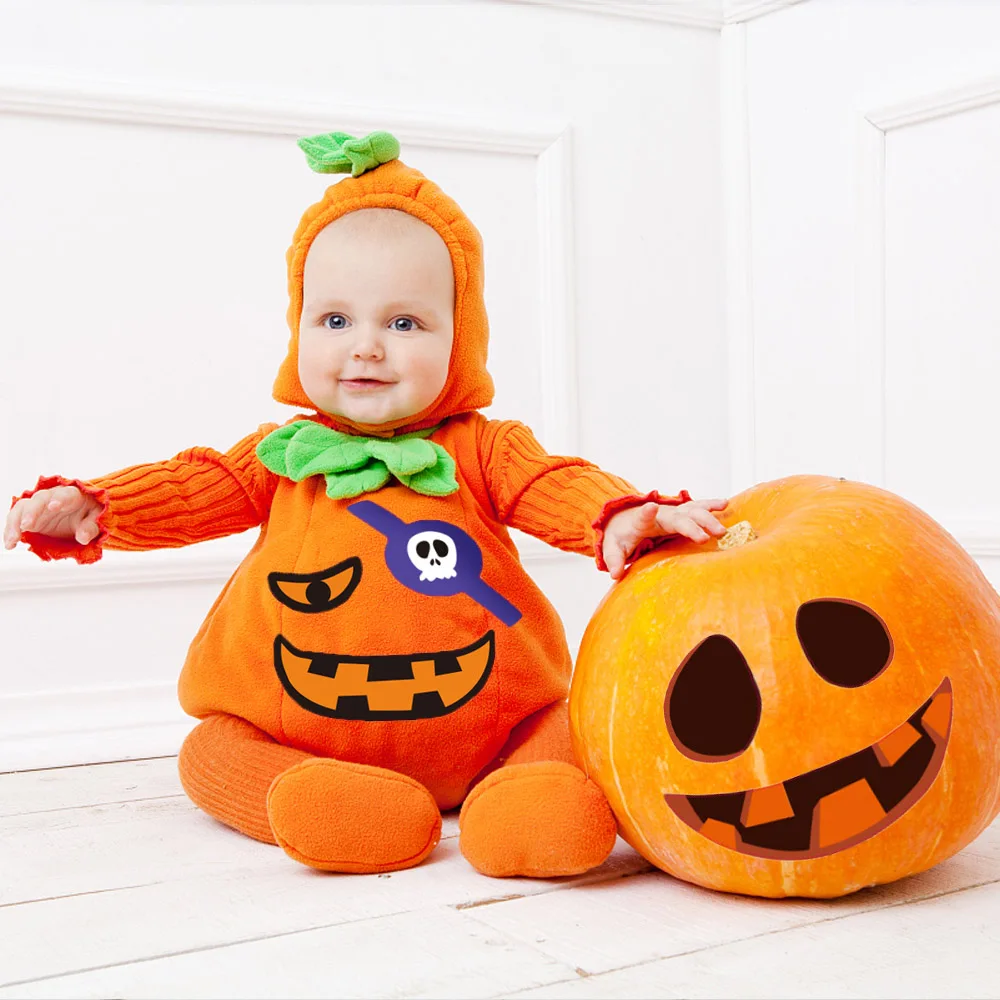 2 набора наклеек на Хэллоуин тыквы забавное лицо гримаса Набор для Хэллоуина