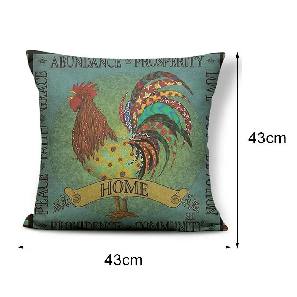 

Rooster Pillow Cover Animal Realistic Chicken Cushion Pillow Hummingbird Case Bed Painting Toss For Kid Oil O9S3