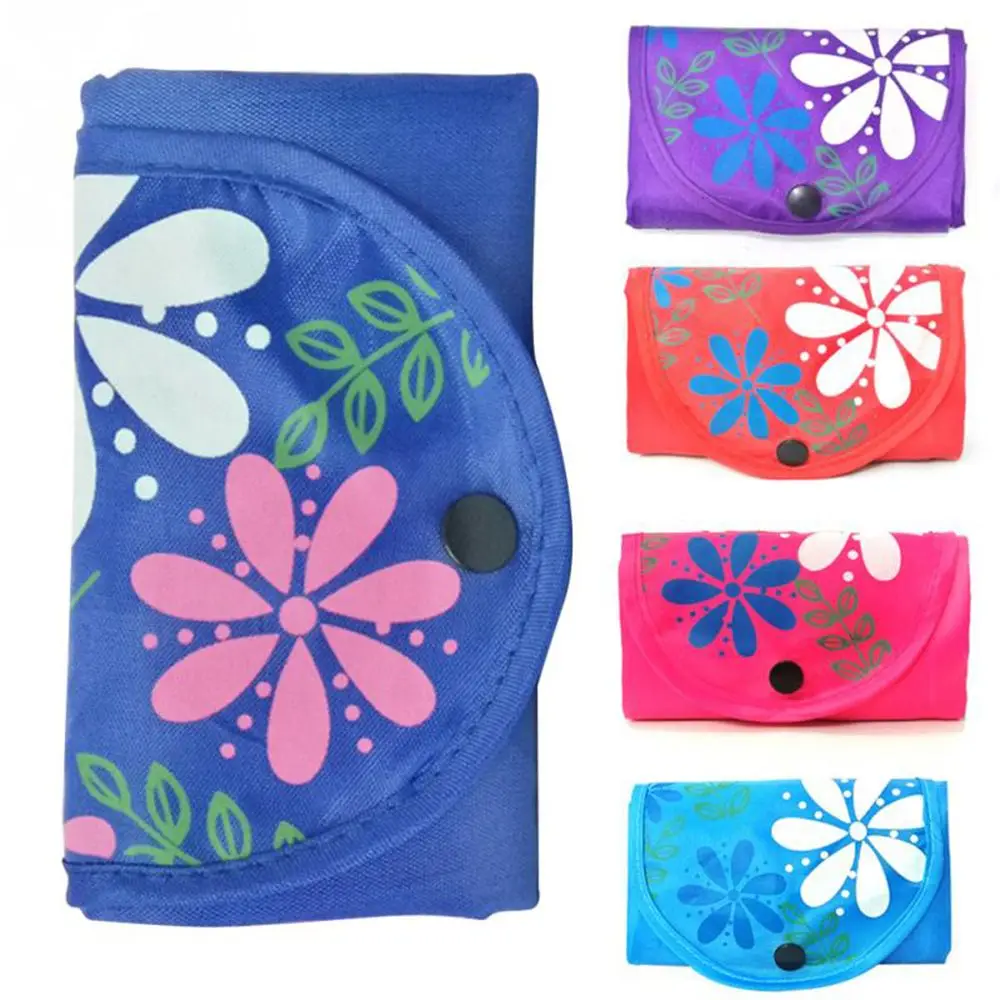 Женская Складная сумка для покупок многоразовая Цветочная из ткани Оксфорд