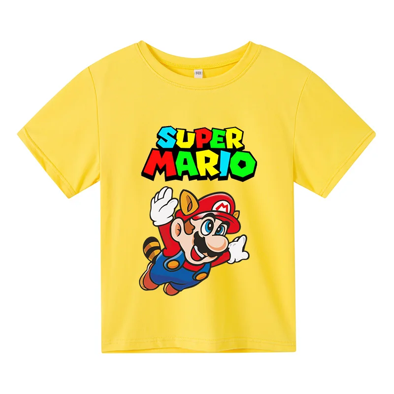 

New Summer t shirt Cotton T shirt Classic Game Mario Bros T-shirts For Boys Girls Kids tops t-shirt Short Sleeves Kids Clothes