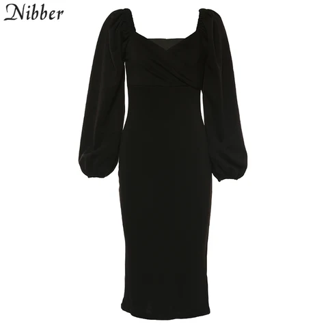 Платье Nibber женское с открытыми плечами и V-образным вырезом