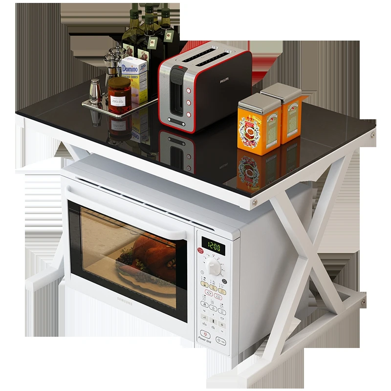 Полка кухонная для микроволновки двухуровневый стеллаж духовки