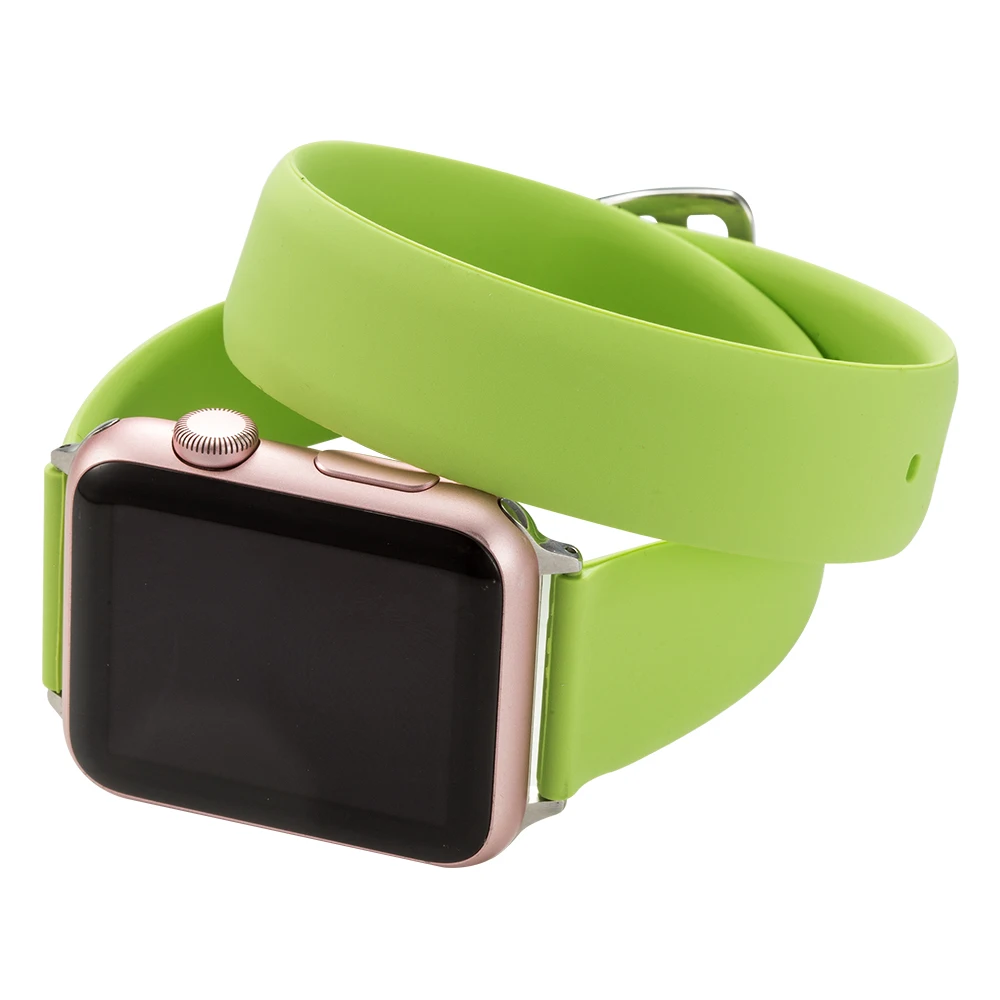 Новое двойное кольцо силиконовый ремешок для часов Apple Watch серии SE 6 5 4 44 мм 40