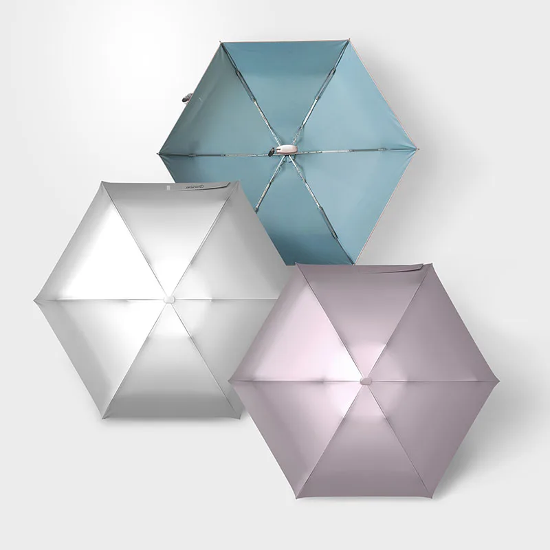 Mini Pocket Umbrella Flat Five-Folding Silver Anti Uv Sun Rain Women Titanium Kids Upf50+ Portable Windproof Gift Sy020 | Дом и сад