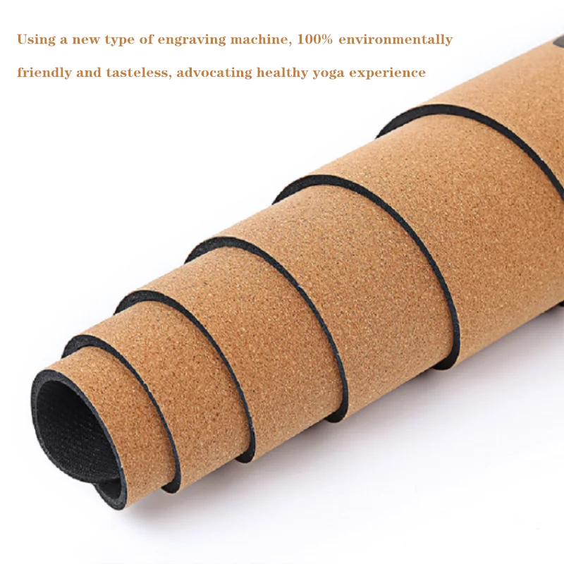 Нескользящий пробковый коврик для йоги из ТПЭ 72*24 натуральный Коврик пилатеса