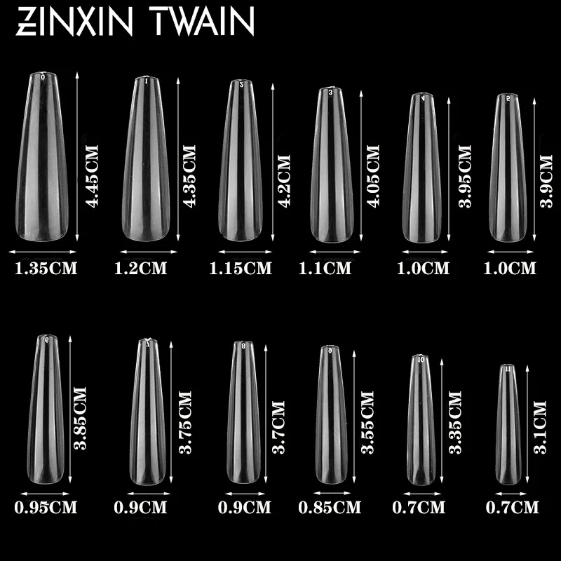 

ZINXIN 2021 Полная паста/полупаста супер длинные плоские головки балета накладные ногти 600 шт. шланг Маникюр удлинение патч гроб