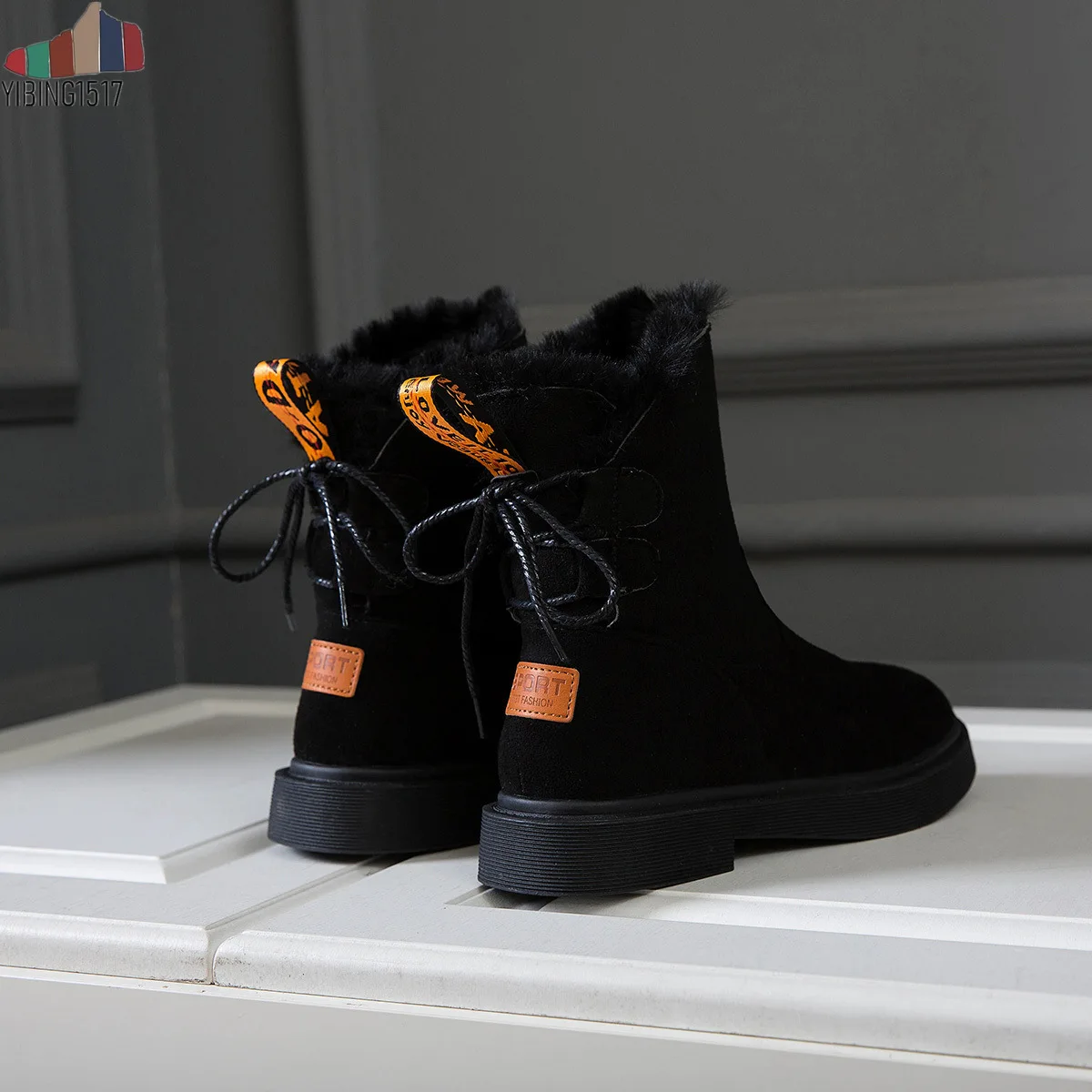 Женские сапоги до середины икры высокие водонепроницаемые женские зимние